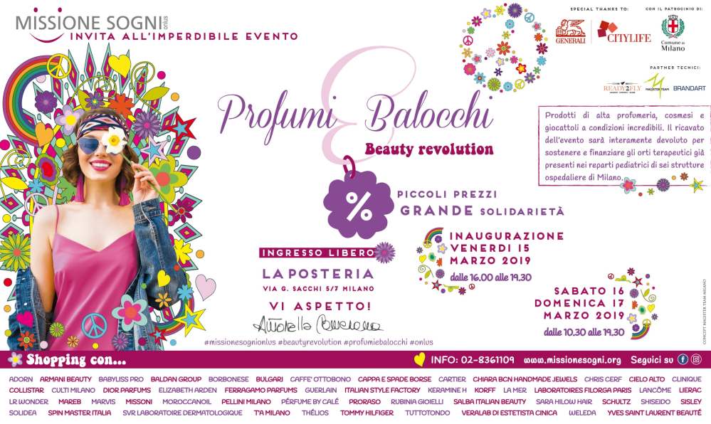 Profumi Balocchi invito evento beauty benefico