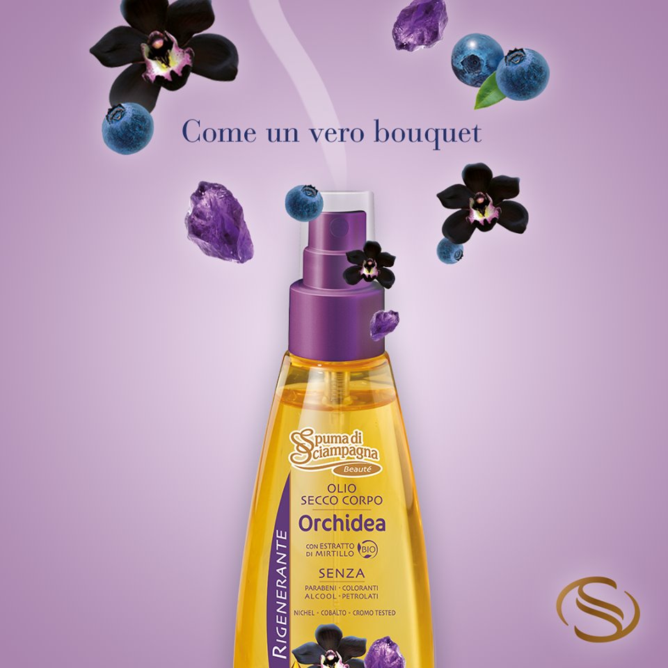 Olio secco corpo orchidea
