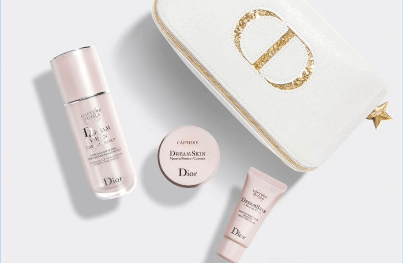Set Natale Dior con pochette e creme