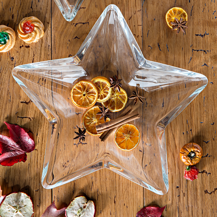 Centrotavola delle feste di vetro a forma di stella