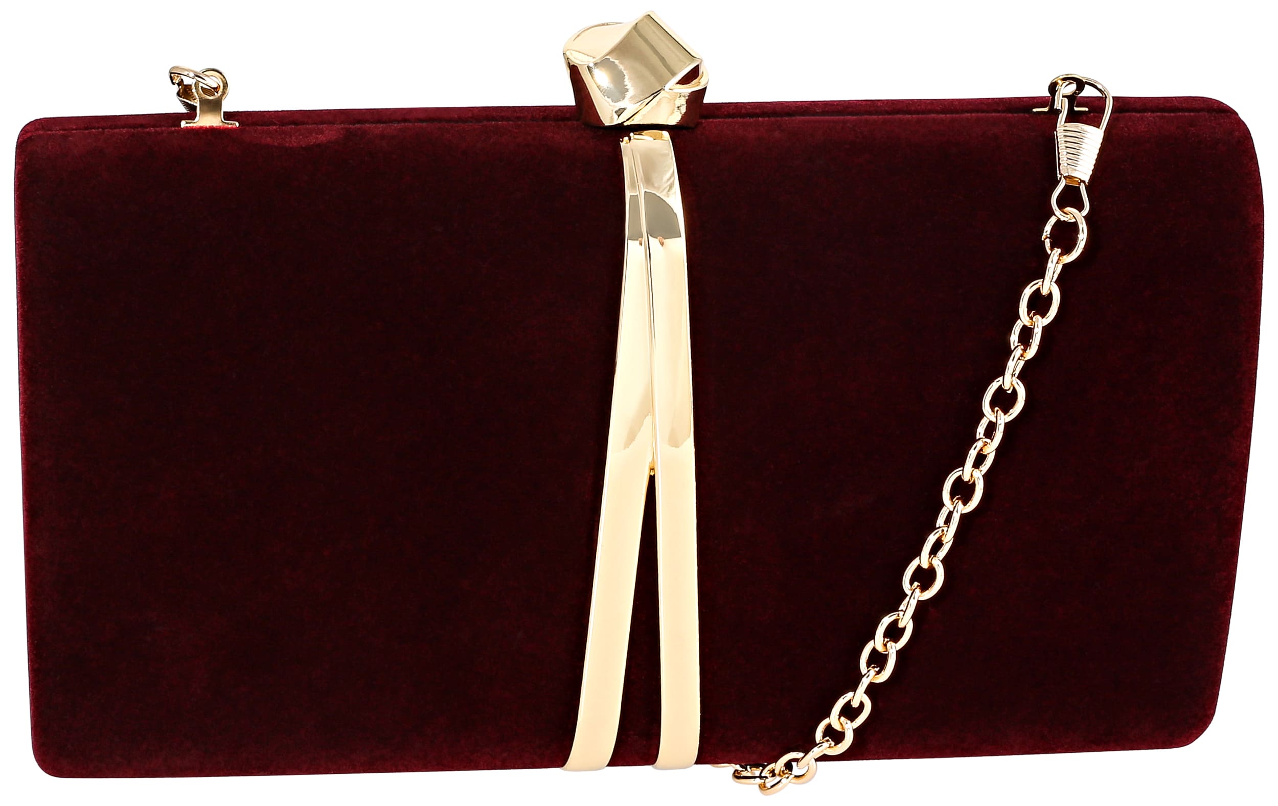 Clutch di velluto Bijou Brigitte in tonalità mora Rich Berry Hues.