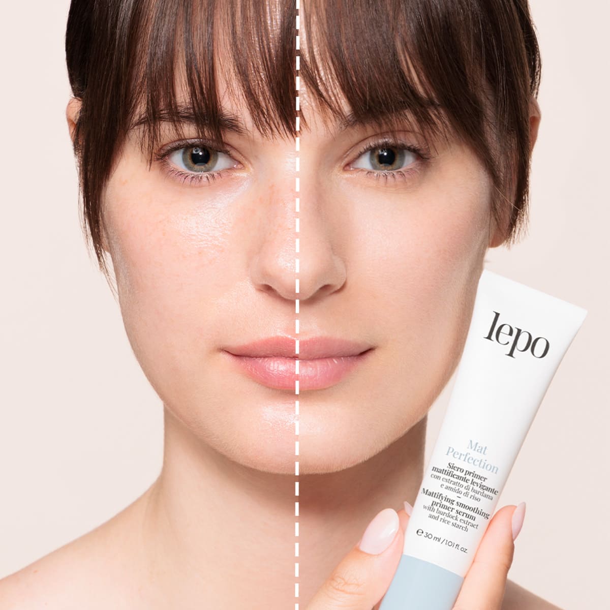 Risultati prima e dopo del siero primer Lepo Mat Perfection Perfection