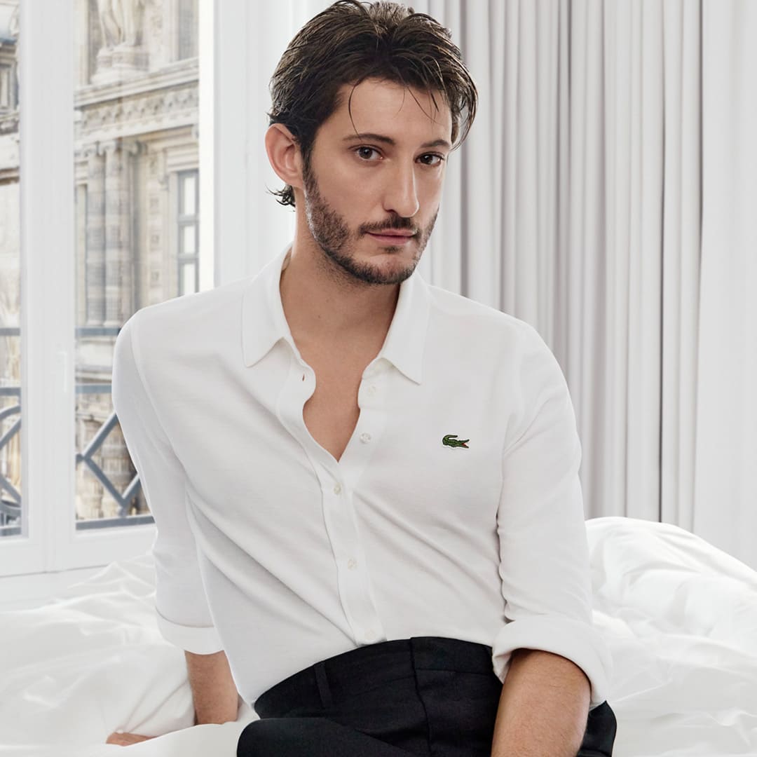 Pierre Niney nella campagna di lancio di Lacoste Original Eau de Parfum.