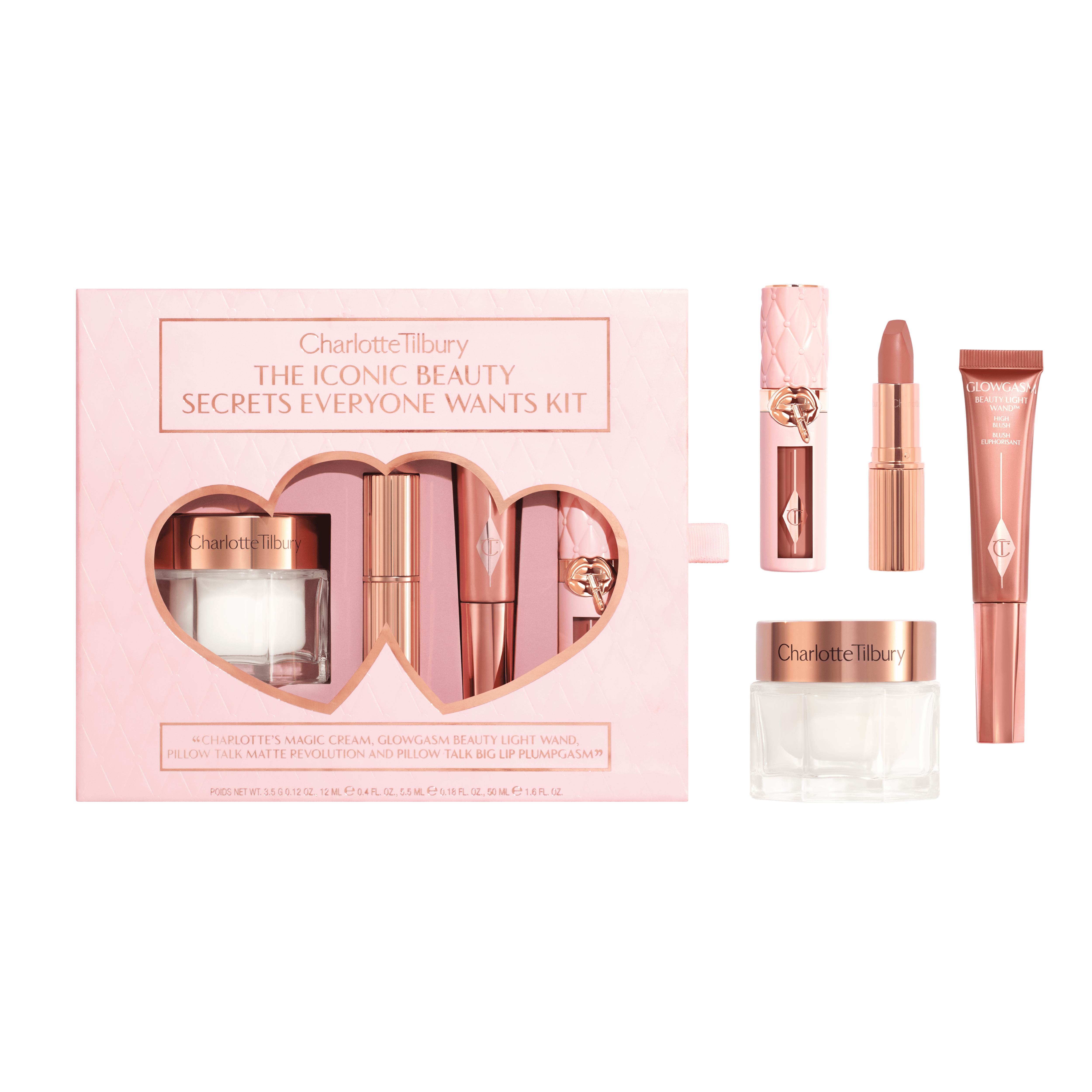 Set regalo Charlotte Tilbury Iconic Beauty Secrets con prodotti iconici di make-up e skincare