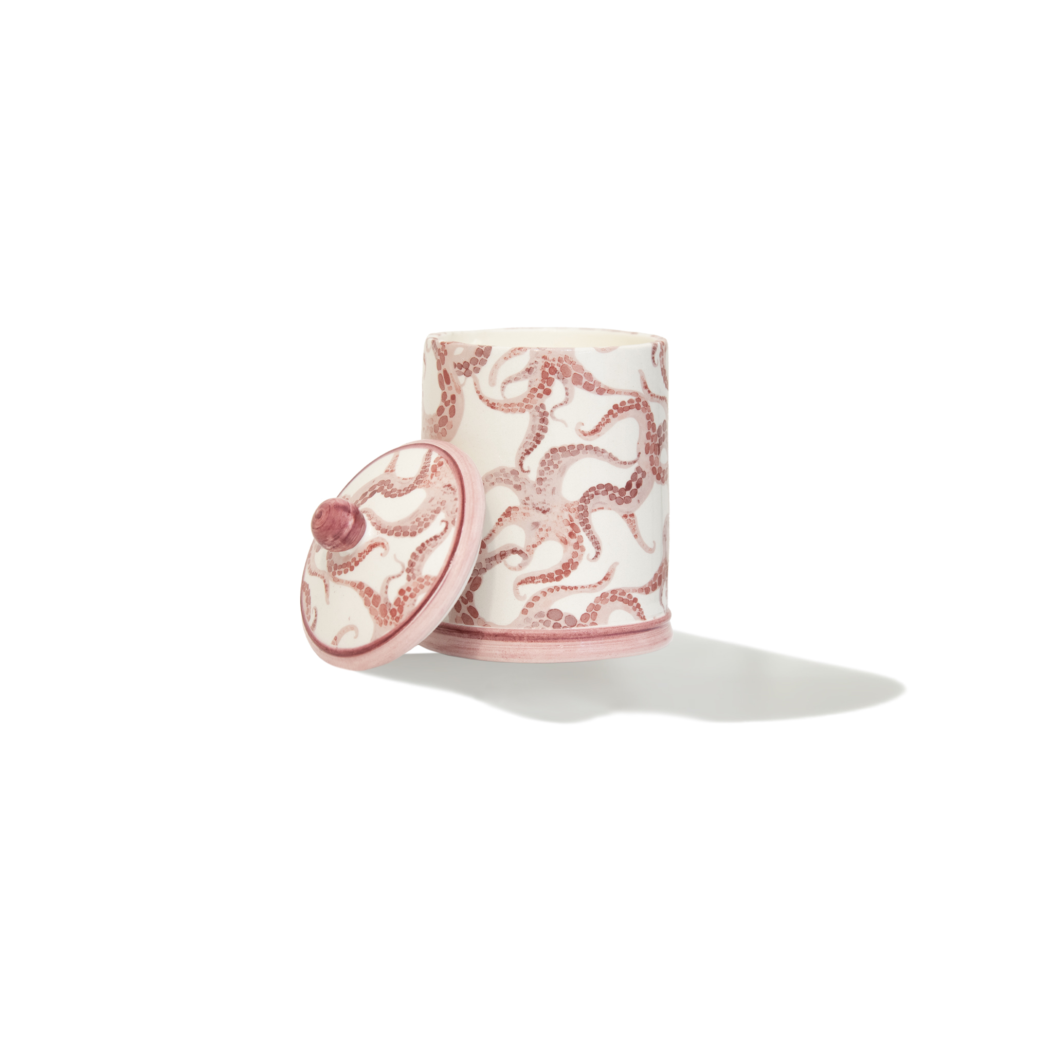Candela Octopus Pink Kampos Home, realizzata artigianalmente con design elegante ispirato al mare.