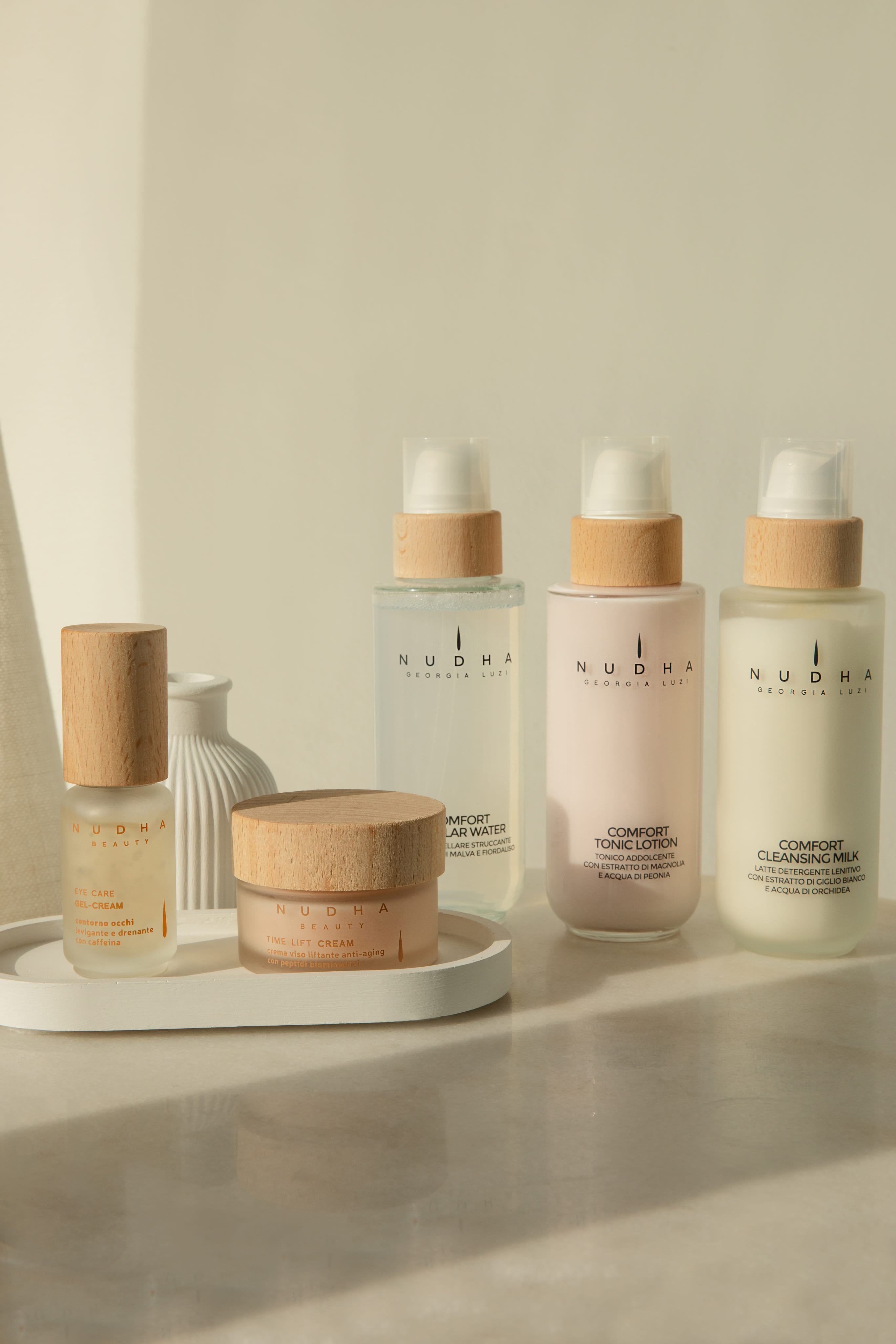 Linea skincare naturale e sostenibile di Nudha Beauty, pensata per pelli sensibili