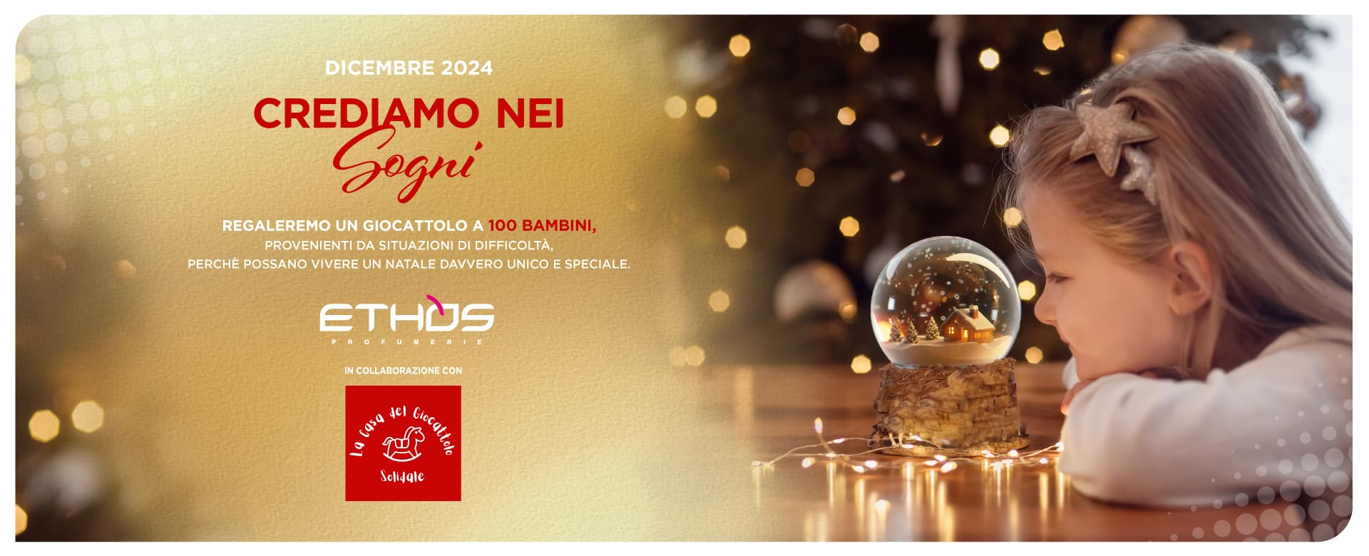 Ethos Profumerie sostiene i bambini in difficoltà economiche con il regalo di giocattoli a Natale