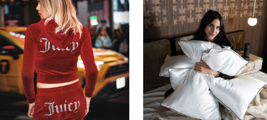 Tuta Juicy Couture e federa in seta Silkow, regali di Natale lussuosi e confortanti