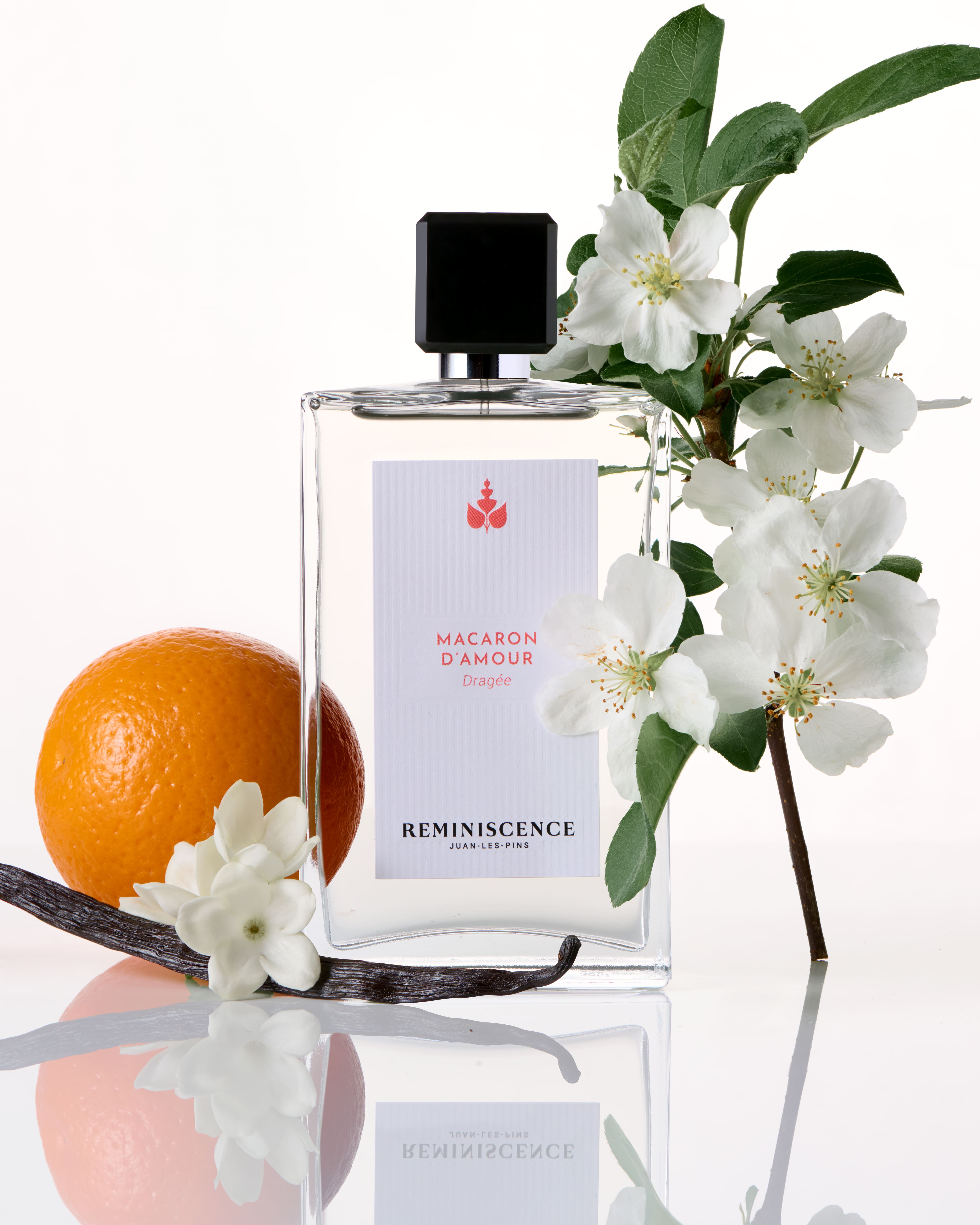 Fragranza Macaron d'Amour di Reminiscence con note dolci di mandorla e vaniglia.