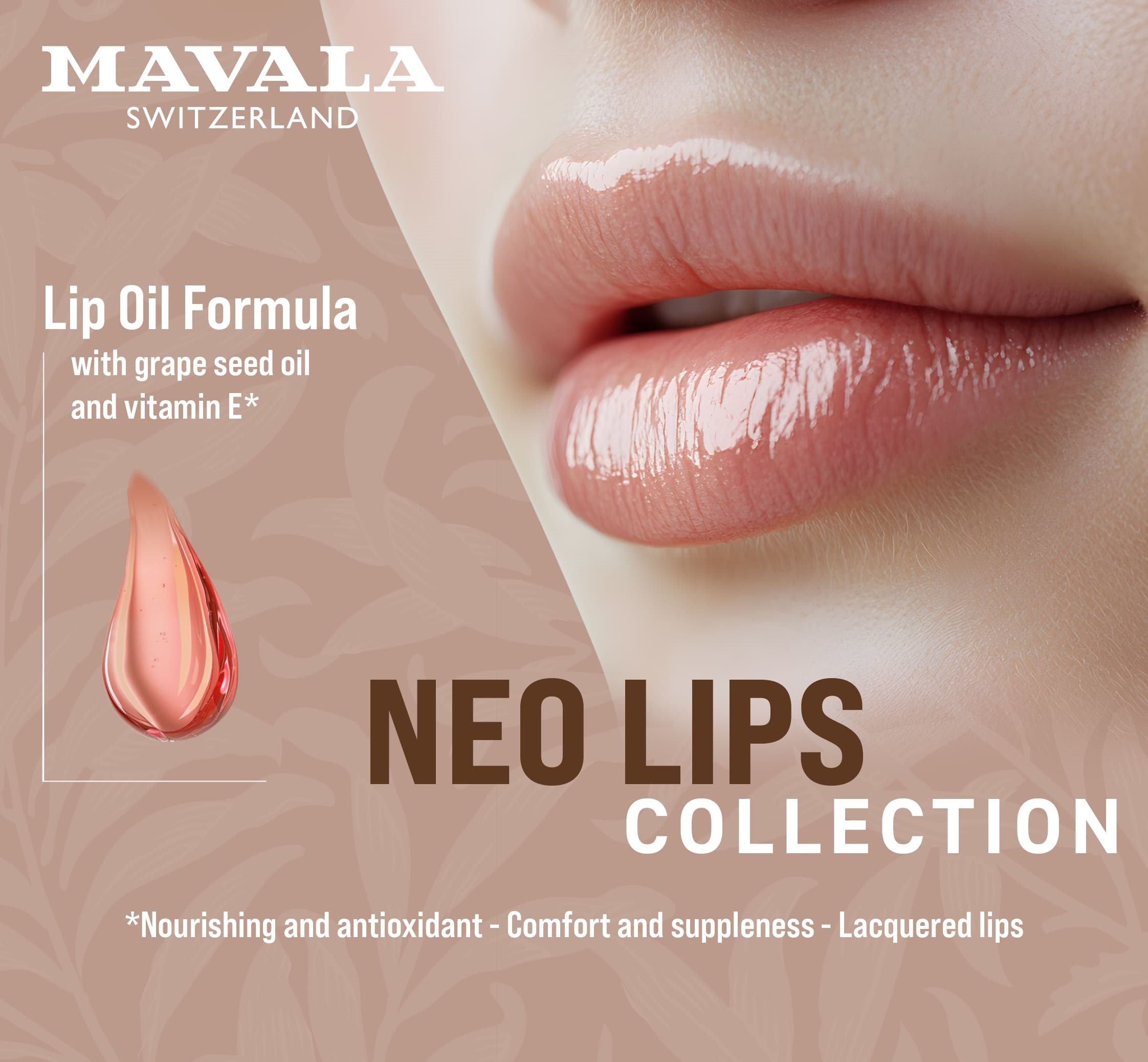 Lip gloss Mavala Neo Lips con finitura lucida e idratante per labbra perfette, collezione Primavera 2025