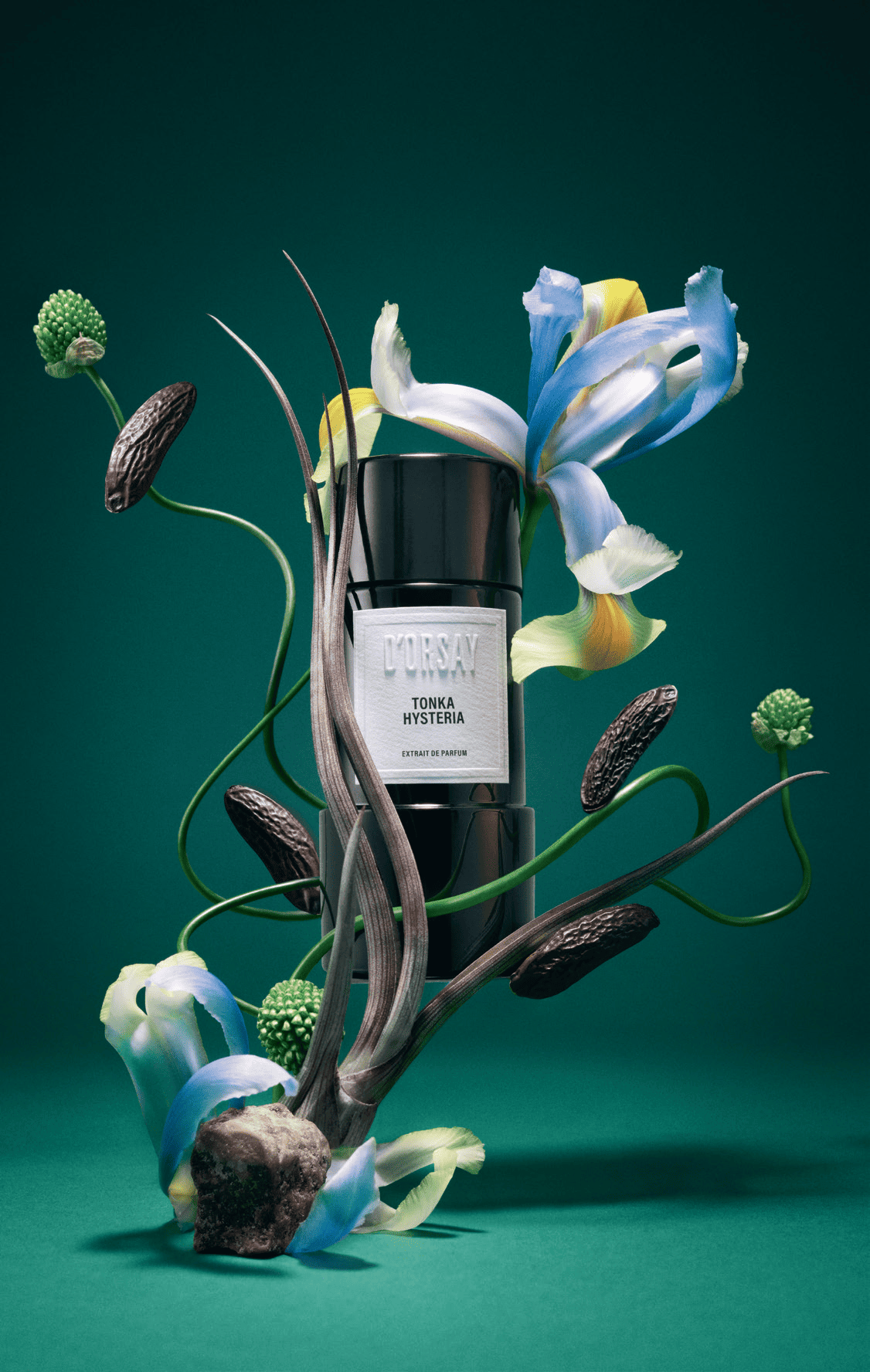 Bottiglia di Tonka Hysteria Extrait de Parfum della Maison D'Orsay, una fragranza seducente e magnetica.