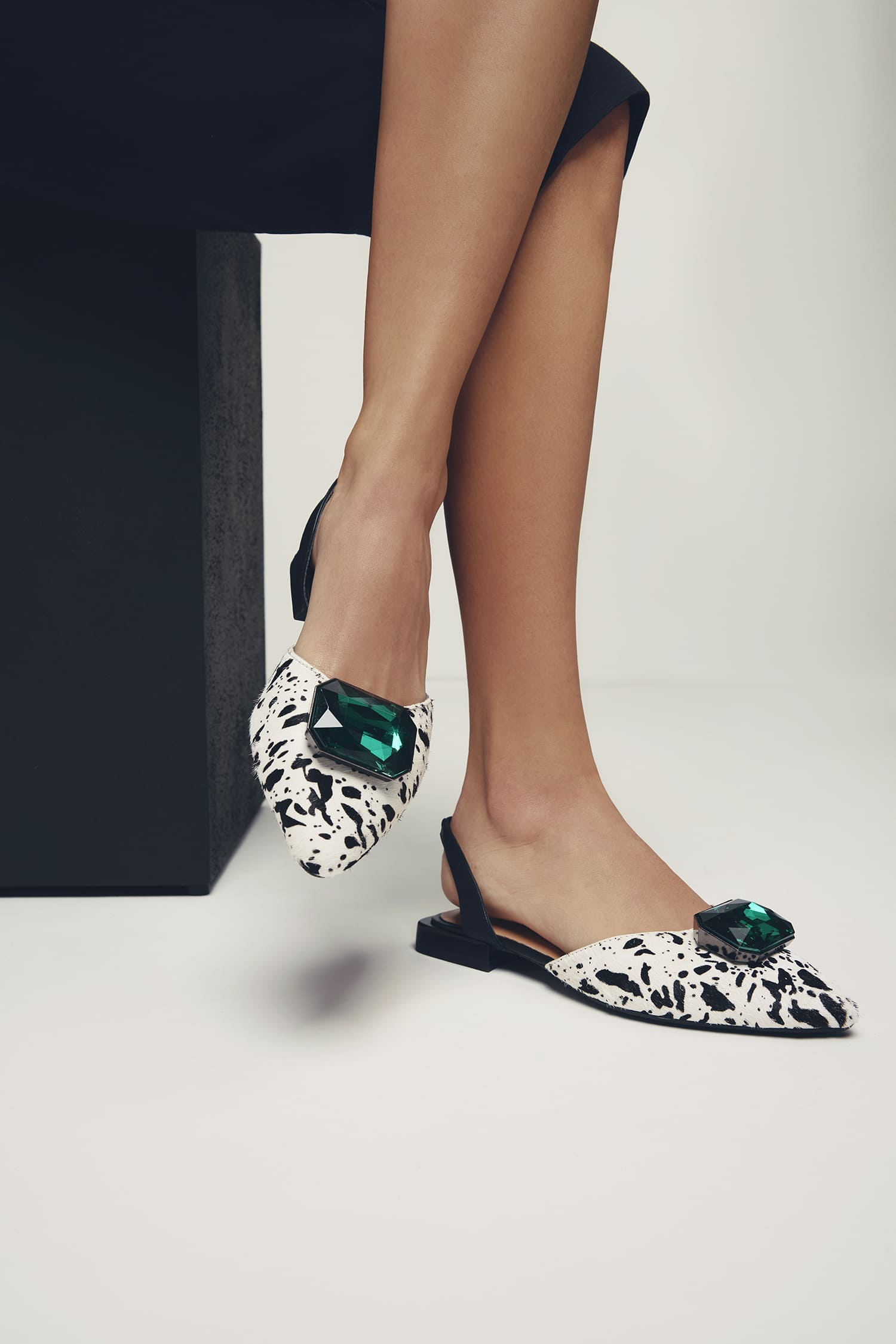 Ballerine maculate Gioseppo in pelle naturale con stampa leopardata e dettagli colorati