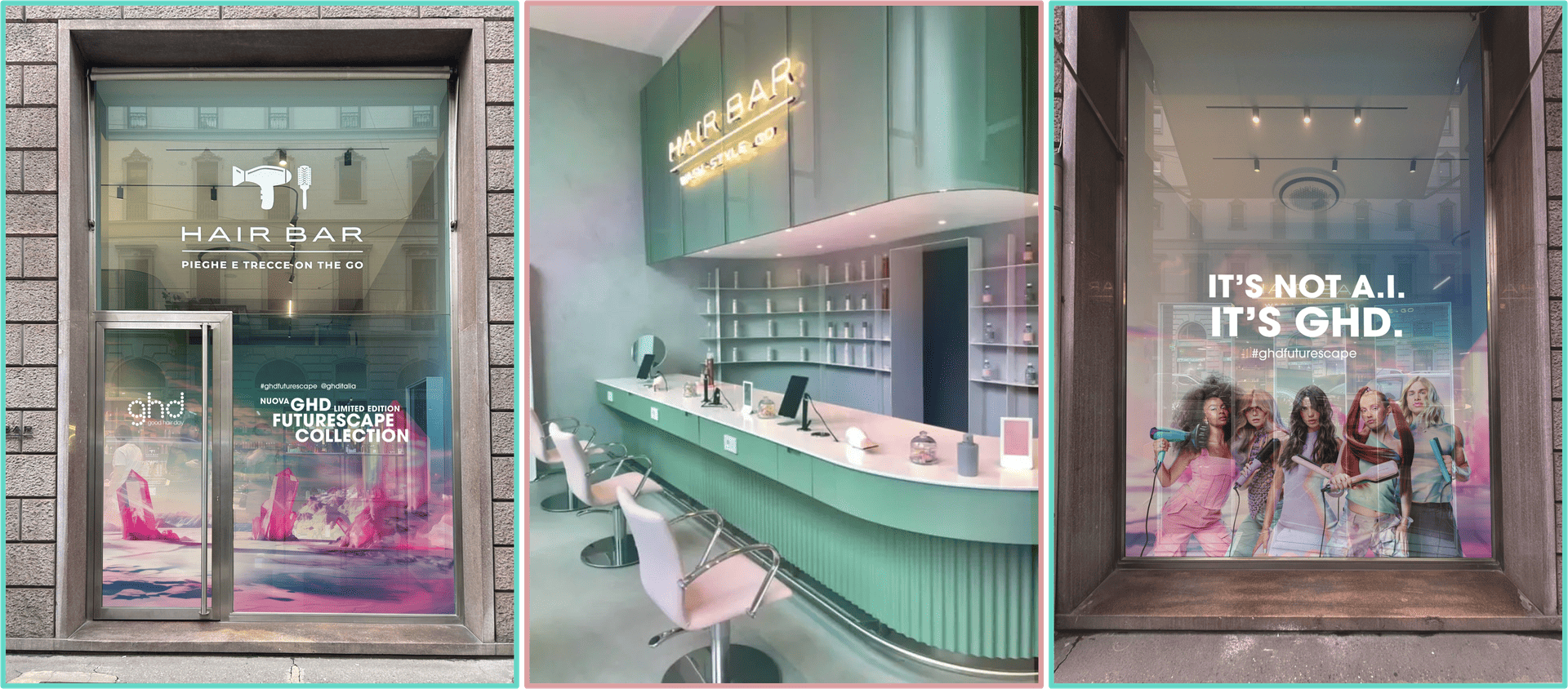 Evento ghd al Fuorisalone 2025 con hairstyling, arte e tecnologia