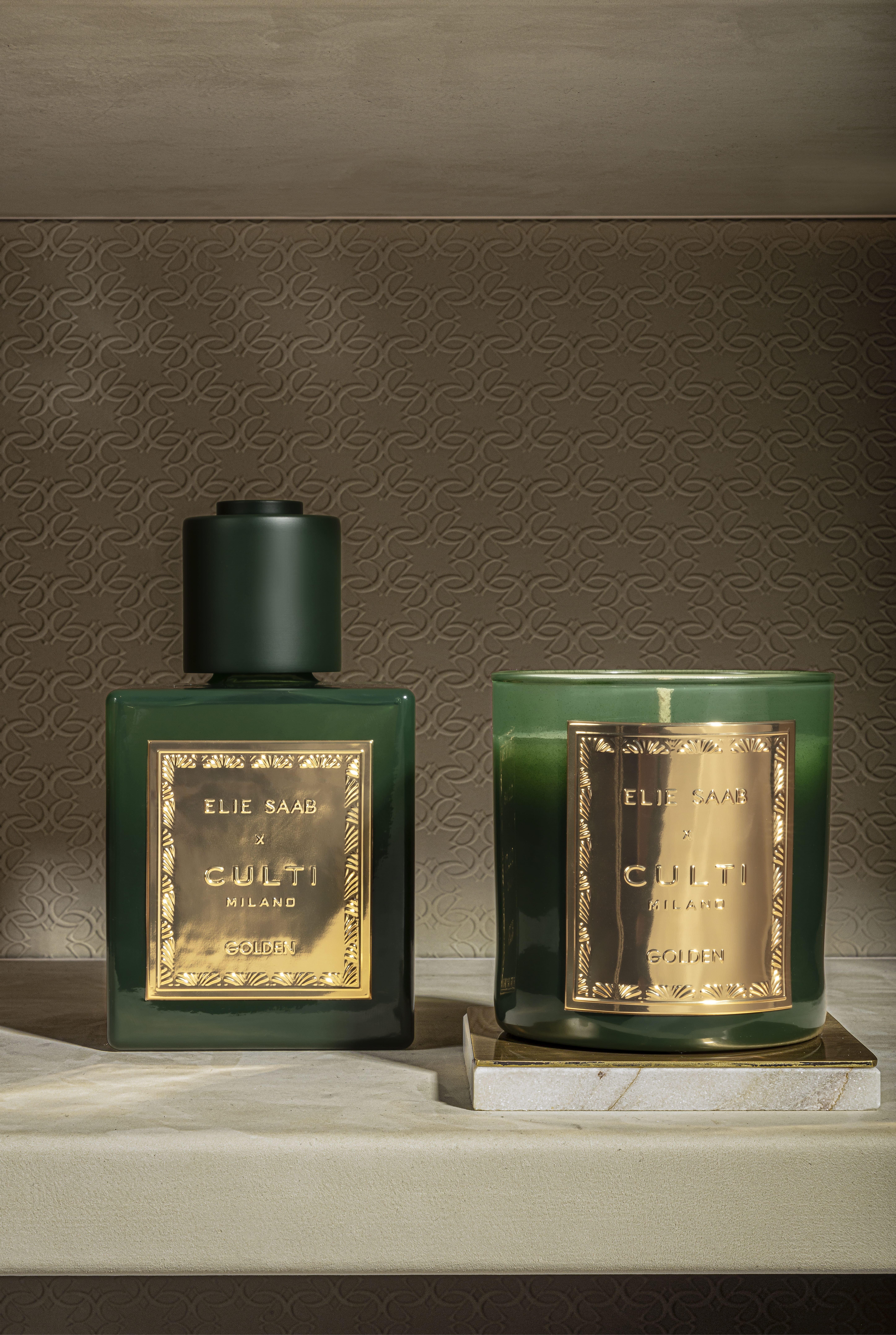 Golden, la nuova fragranza per la casa di Elie Saab e Culti Milano, presentata alla Milano Design Week, unisce design esclusivo e fresche note mediterranee.