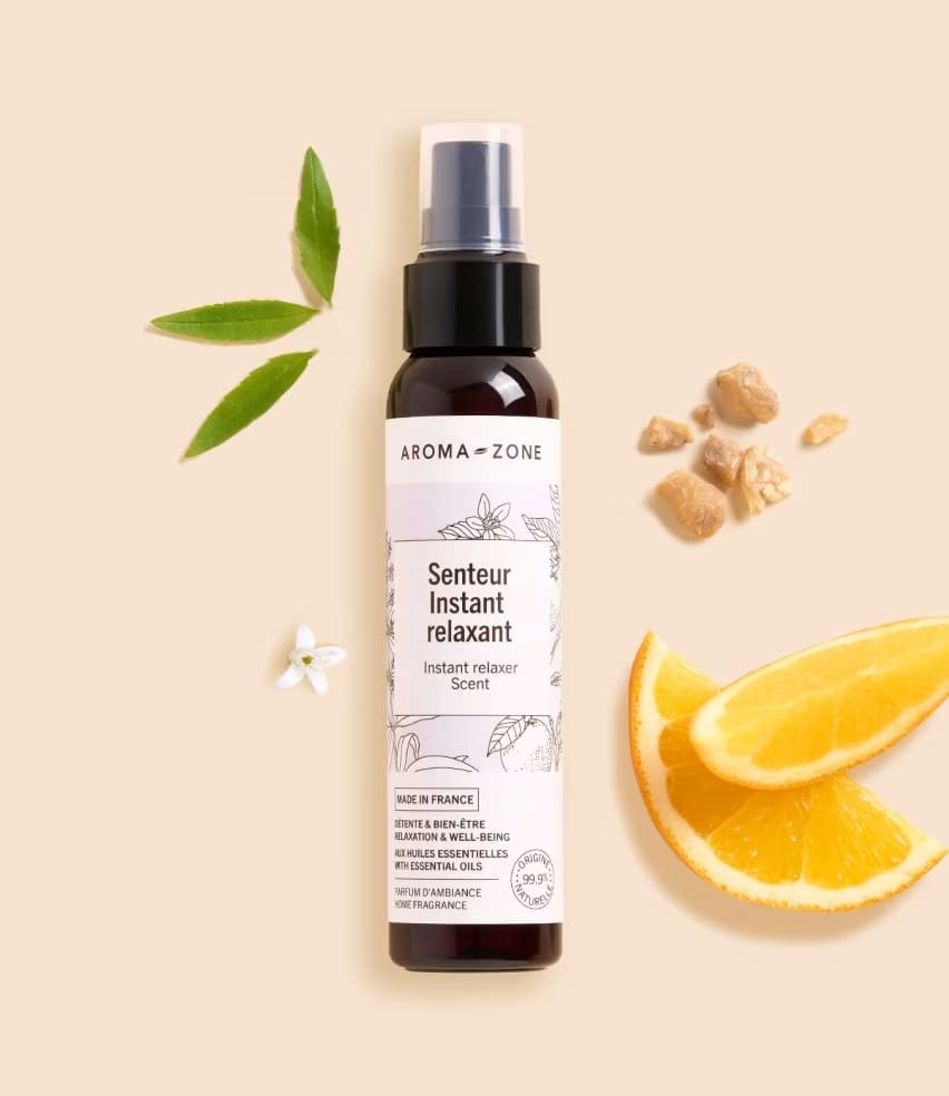 Spray per ambienti rilassante con arancia e mandarino