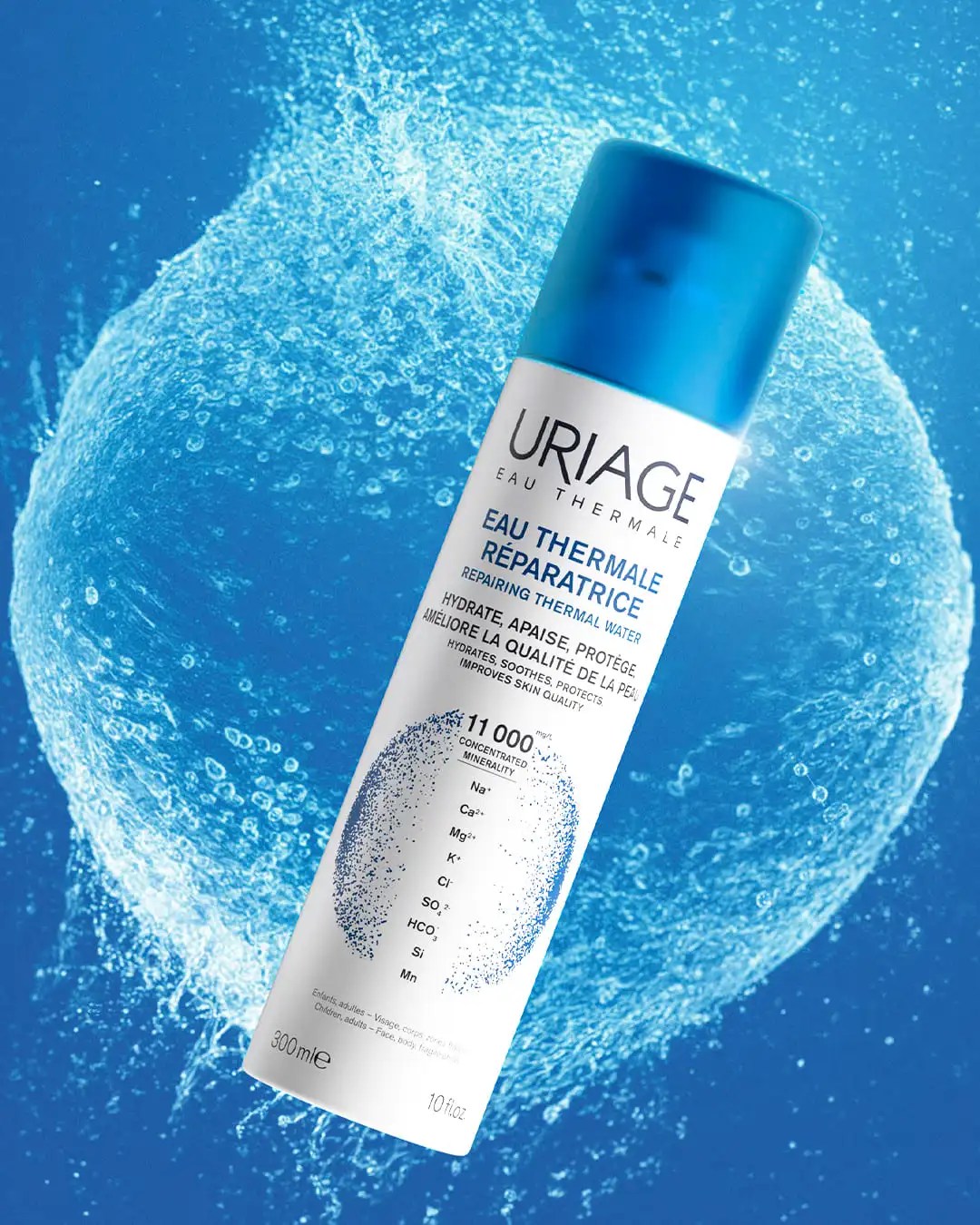 Uriage Acqua Termale Riparatrice in spray, nuovo design, flacone da 300 ml