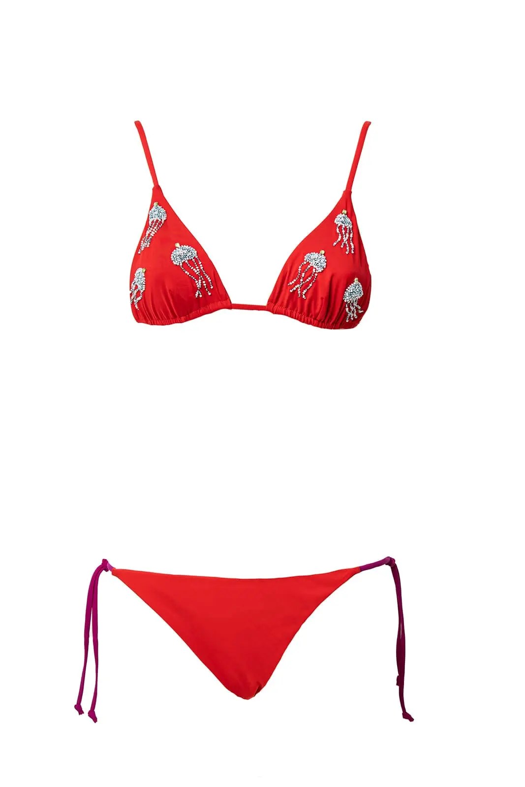 Costume artigianale Valeria Damato della collezione Estate 2025, ricamato a mano con perle e cristalli.