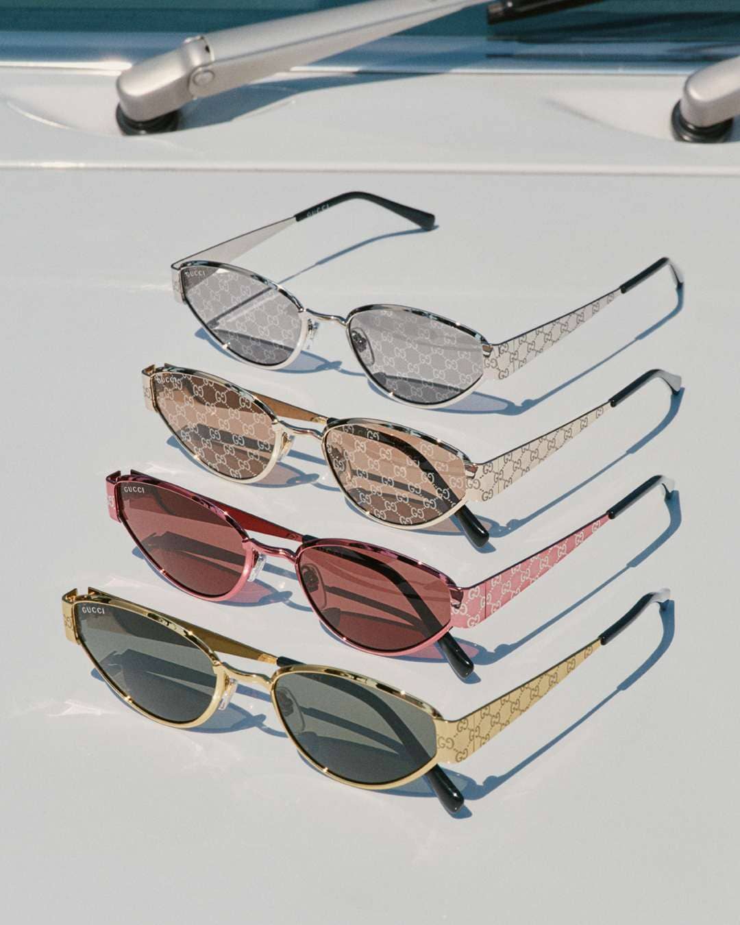 Occhiali da sole Gucci GG1853S con montatura in metallo e motivo GG Monogram