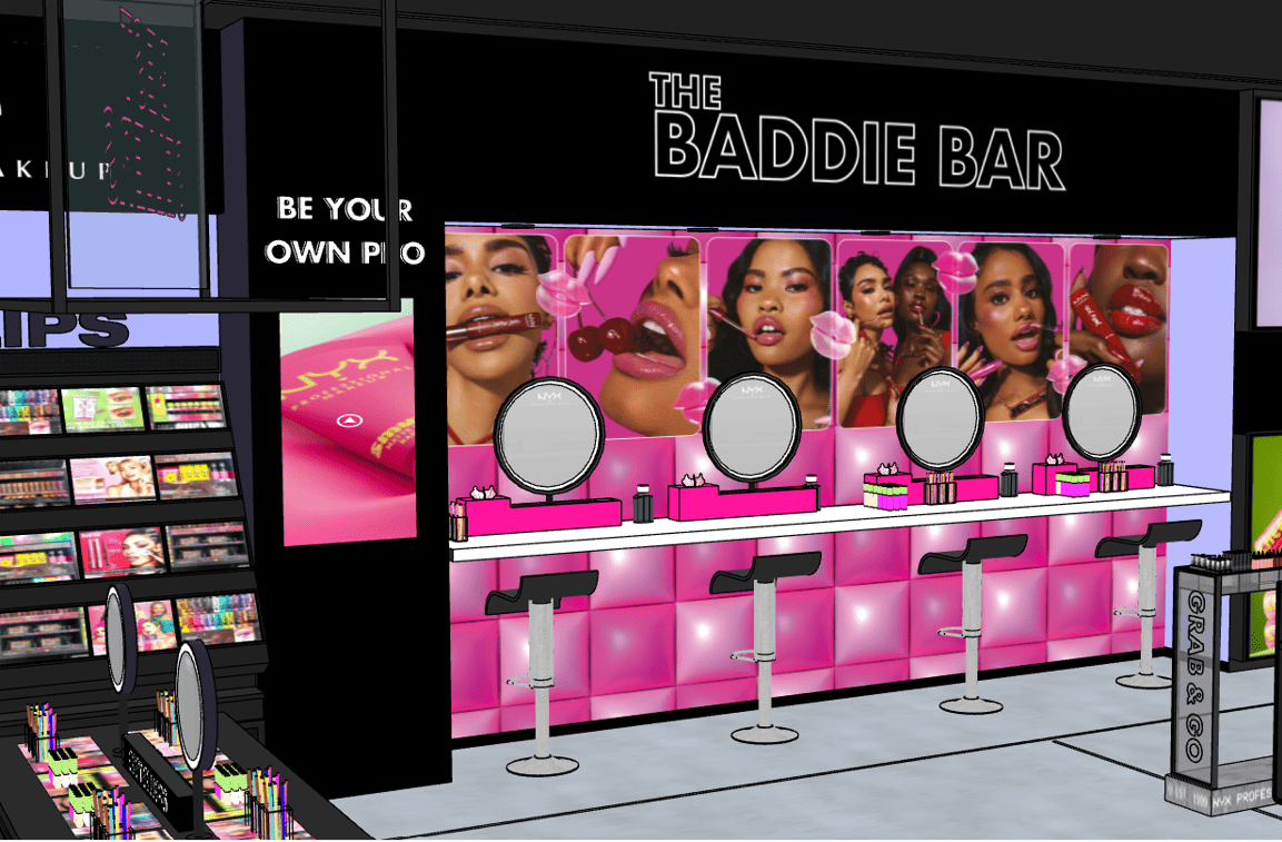 Area beauty bar nel flagship store NYX Professional Makeup in Via Torino a Milano