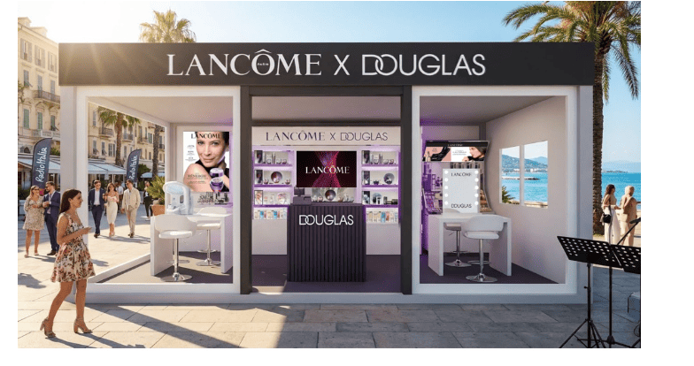 Lounge Lancôme e Douglas al Fuori Sanremo 2026 con make-up experience e corner beauty