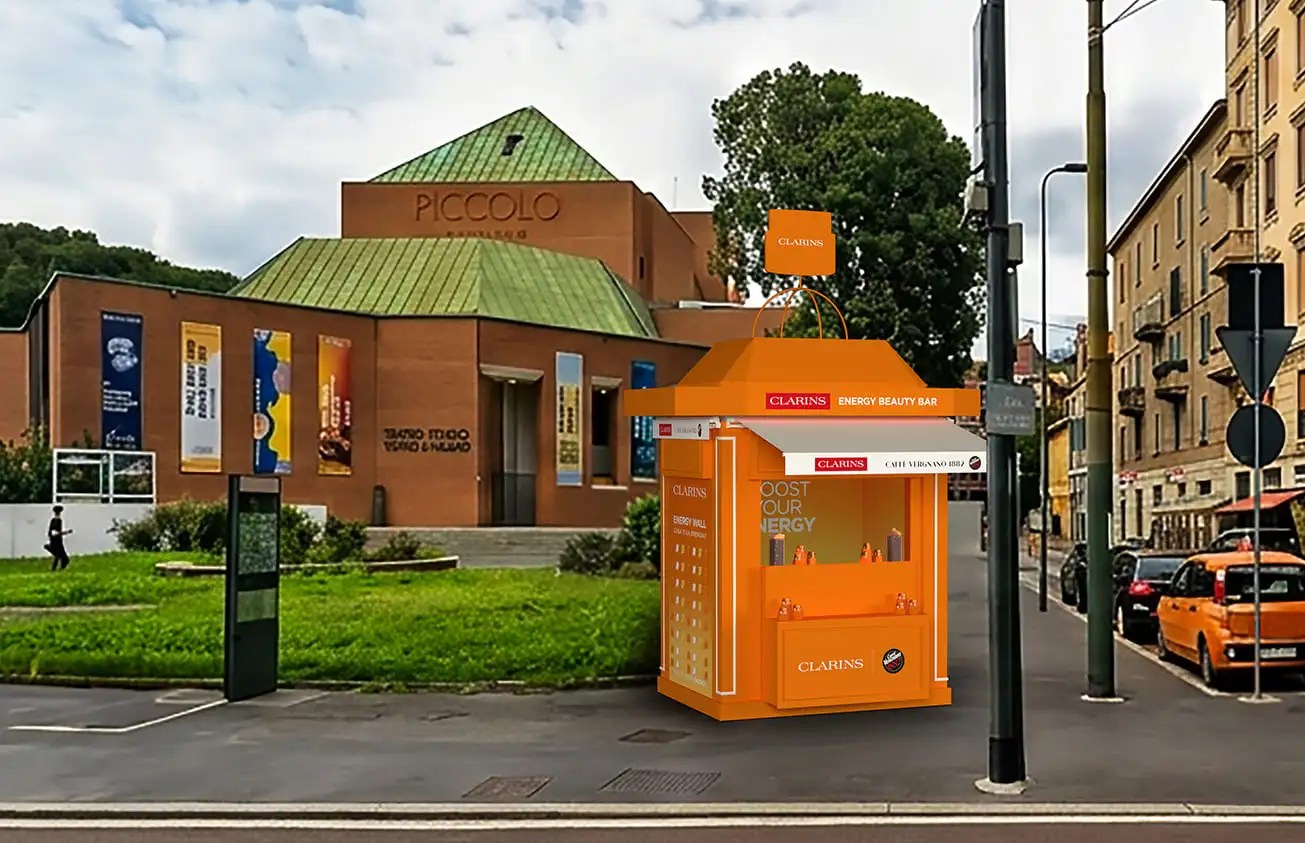 pop up Clarins Energy Beauty Bar a Milano dedicato al trattamento Extra-Firming Energy