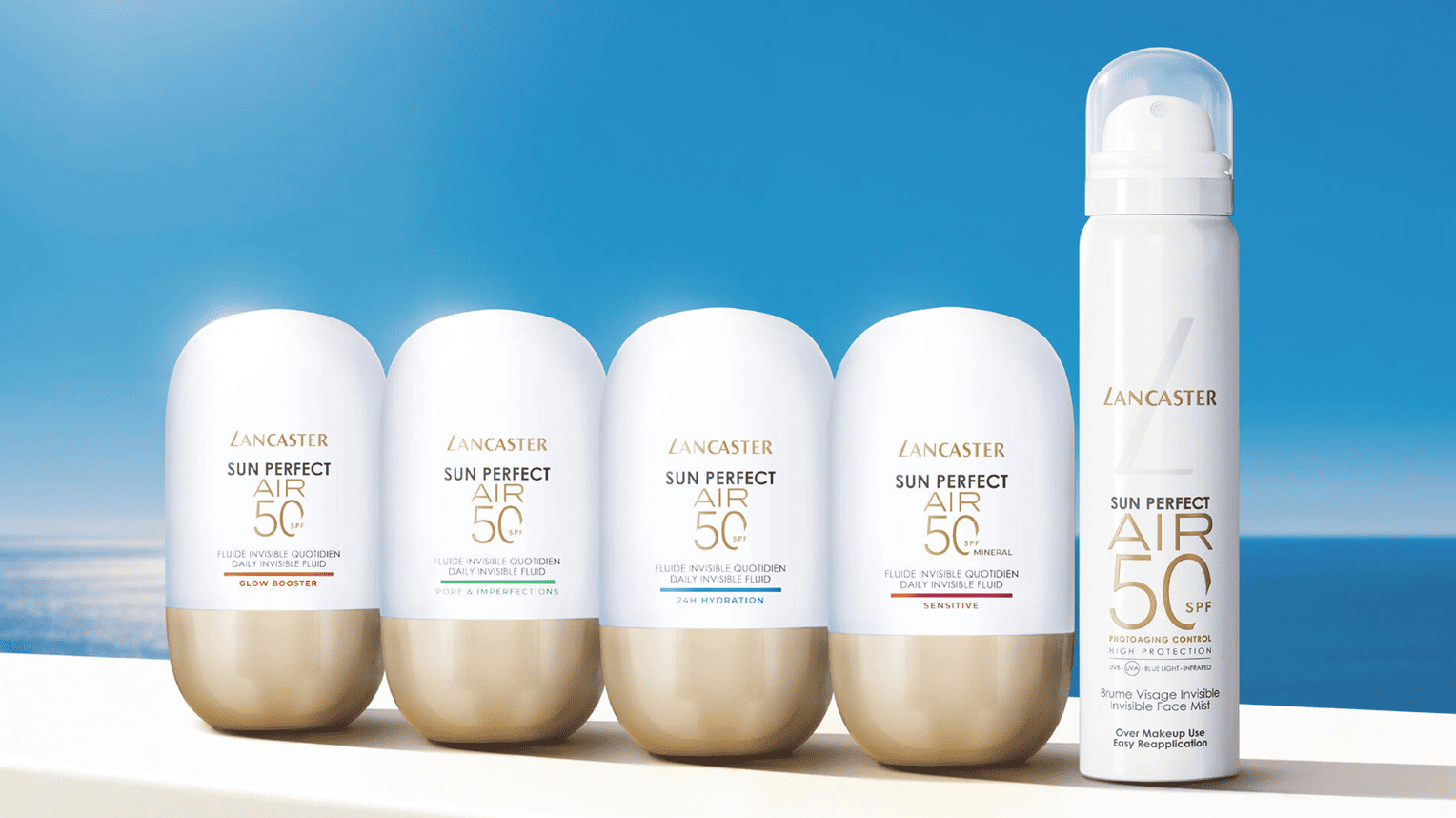 gamma Lancaster Sun Perfect Air SPF50 per diversi tipi di pelle