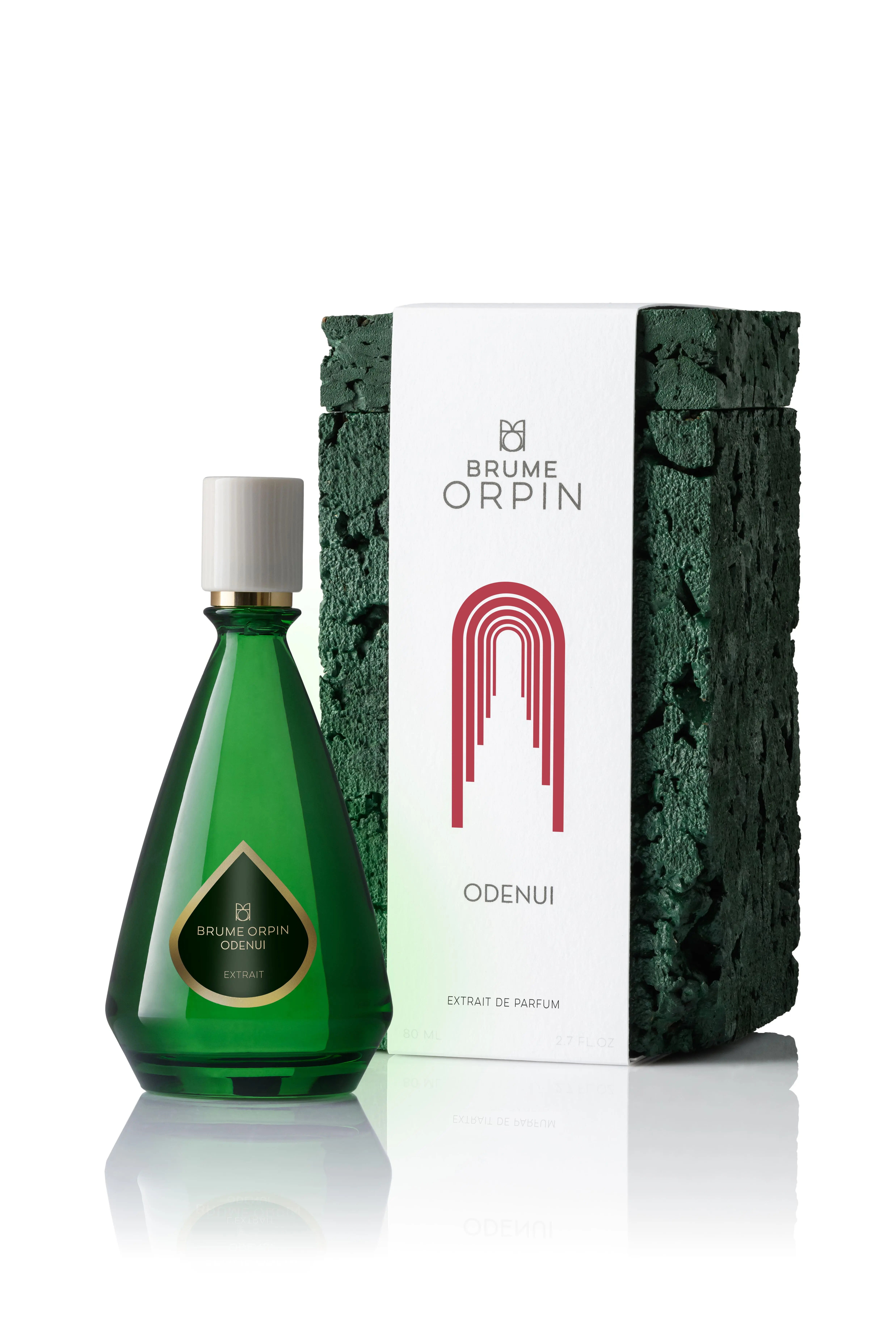 Flacone di ODENUI Extrait di Brume Orpin, fragranza intensa e sensuale ispirata alla notte parigina