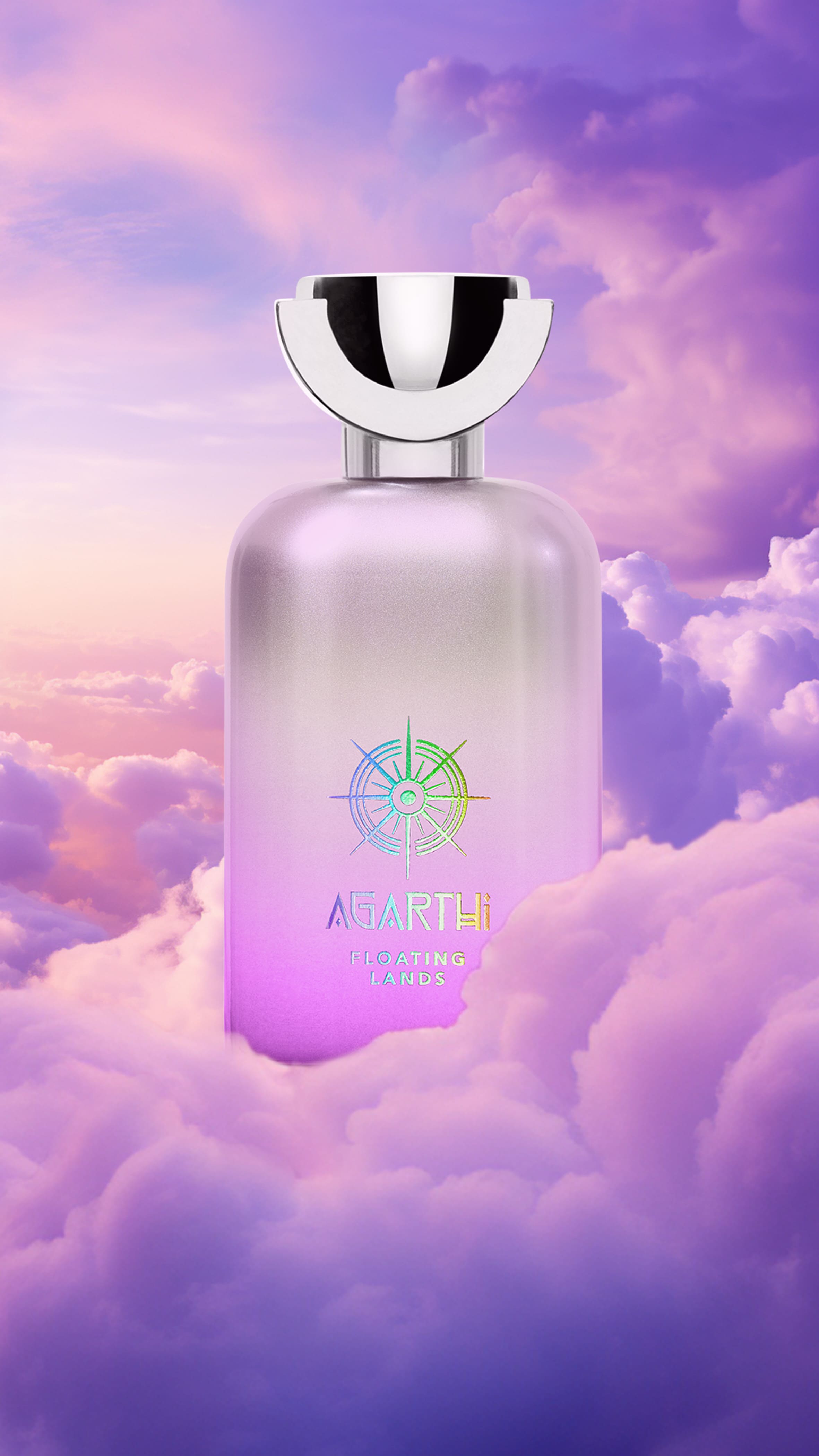 Fragranza Floating Lands di Agarthi Scent Core, floreale, talcata e minerale, in flacone di vetro italiano