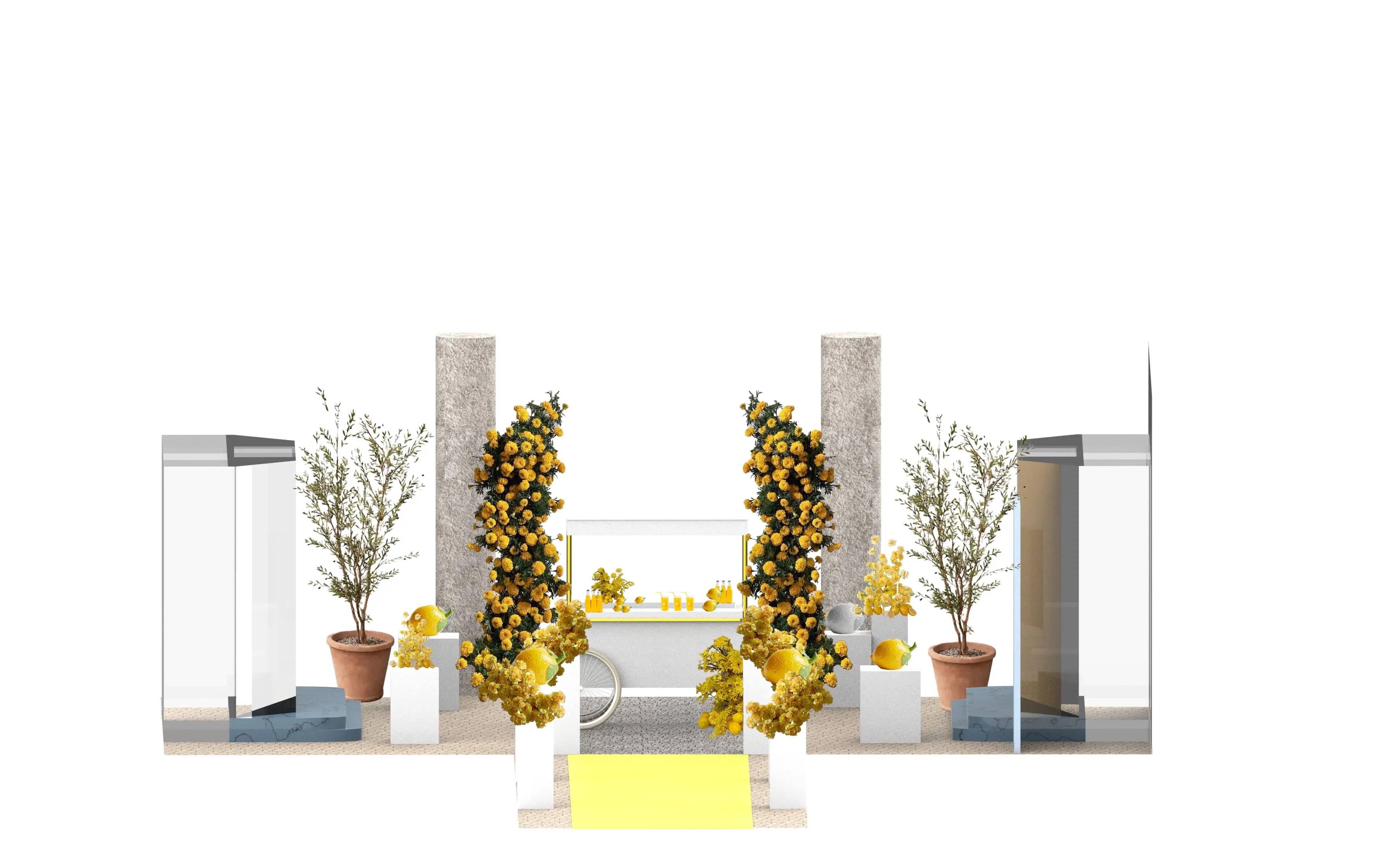 installazione CULTI MILANO con agrumi e design sensoriale a Milano Design Week