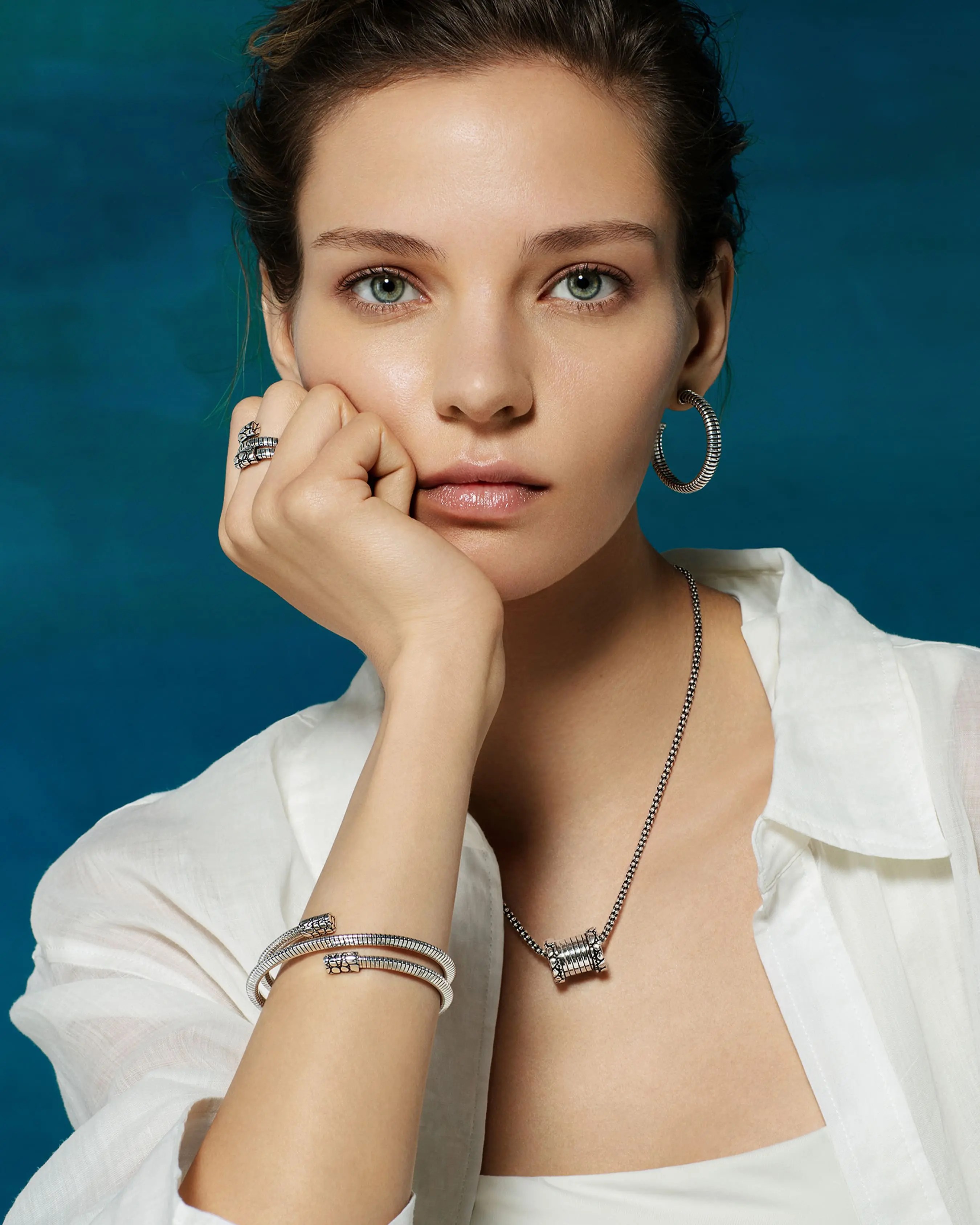 bracciale Tubogas Croco texture coccodrillo argento