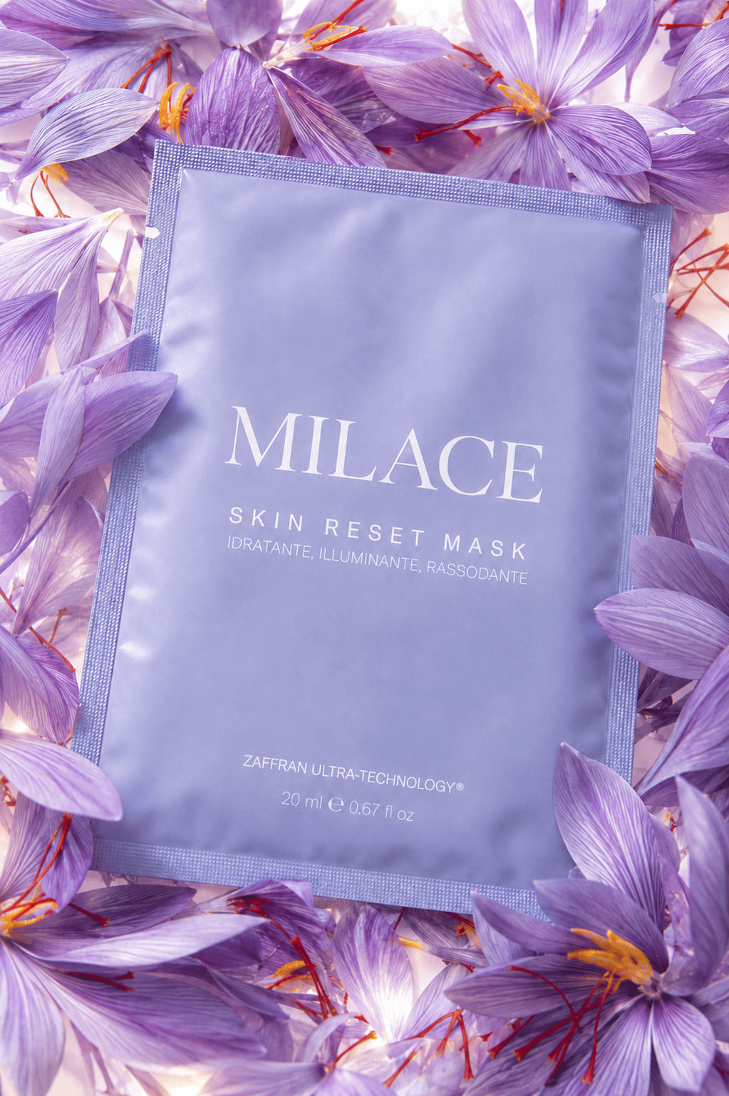 MILACE Skin Reset Mask, maschera viso monodose allo zafferano biologico